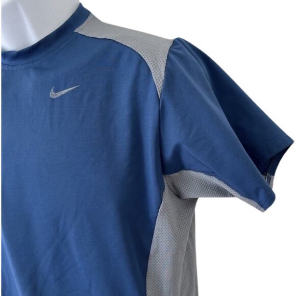 Nike Workout Tee Shirt Blue Gray Size XL Active Fitness Weightlifting Training - Picture 9 of 11
